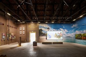 Exhibition view: Yuki Kihara, _Paradise Camp_ (2022). New Zealand Pavilion, The 59th International Art Exhibition, La Biennale di Venezia (23 April–27 November 2022). Courtesy Creative New Zealand. Photo: Luke Walker.